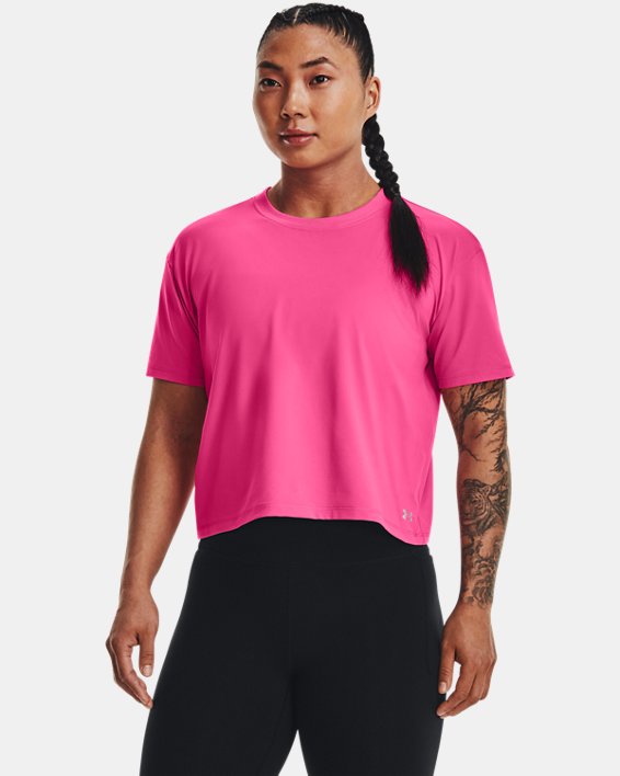 Women's UA Meridian Short Sleeve in Pink image number 0